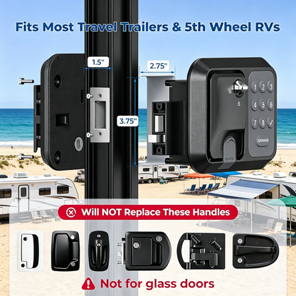 ONNAIS Full Metal RV Keyless Entry Door Lock with Password & Remote, Fits Most Trailers and 5th Wheels, Ideal Gifts for RV Owners